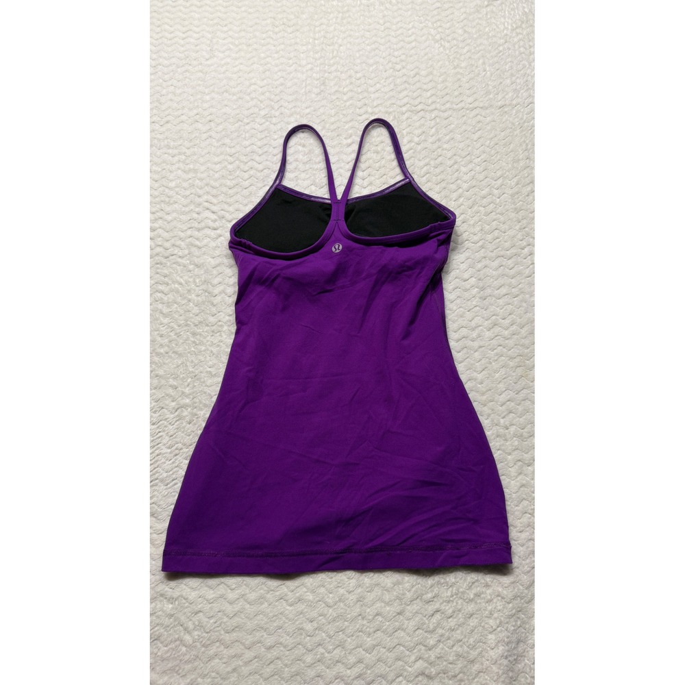 Lululemon Power Y Tank Top Purple Built In Bra Racerback Womens Size 2